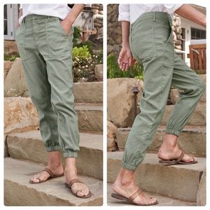 Frank & Eileen Jameson Utility Jogger Italian Performance Linen Sage Green 4
